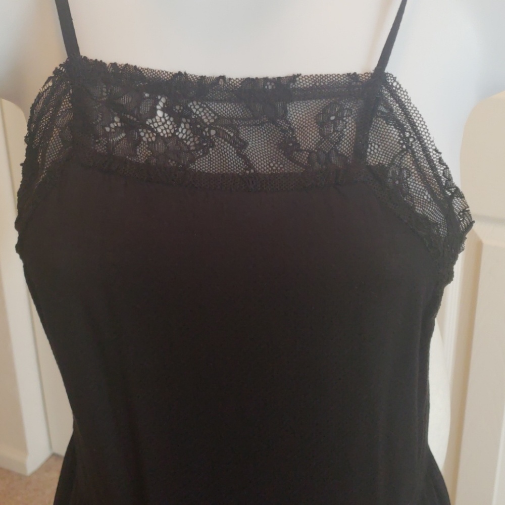 Free People Black Lace Insert Swing Slip Dress Size M - Picture 5 of 8